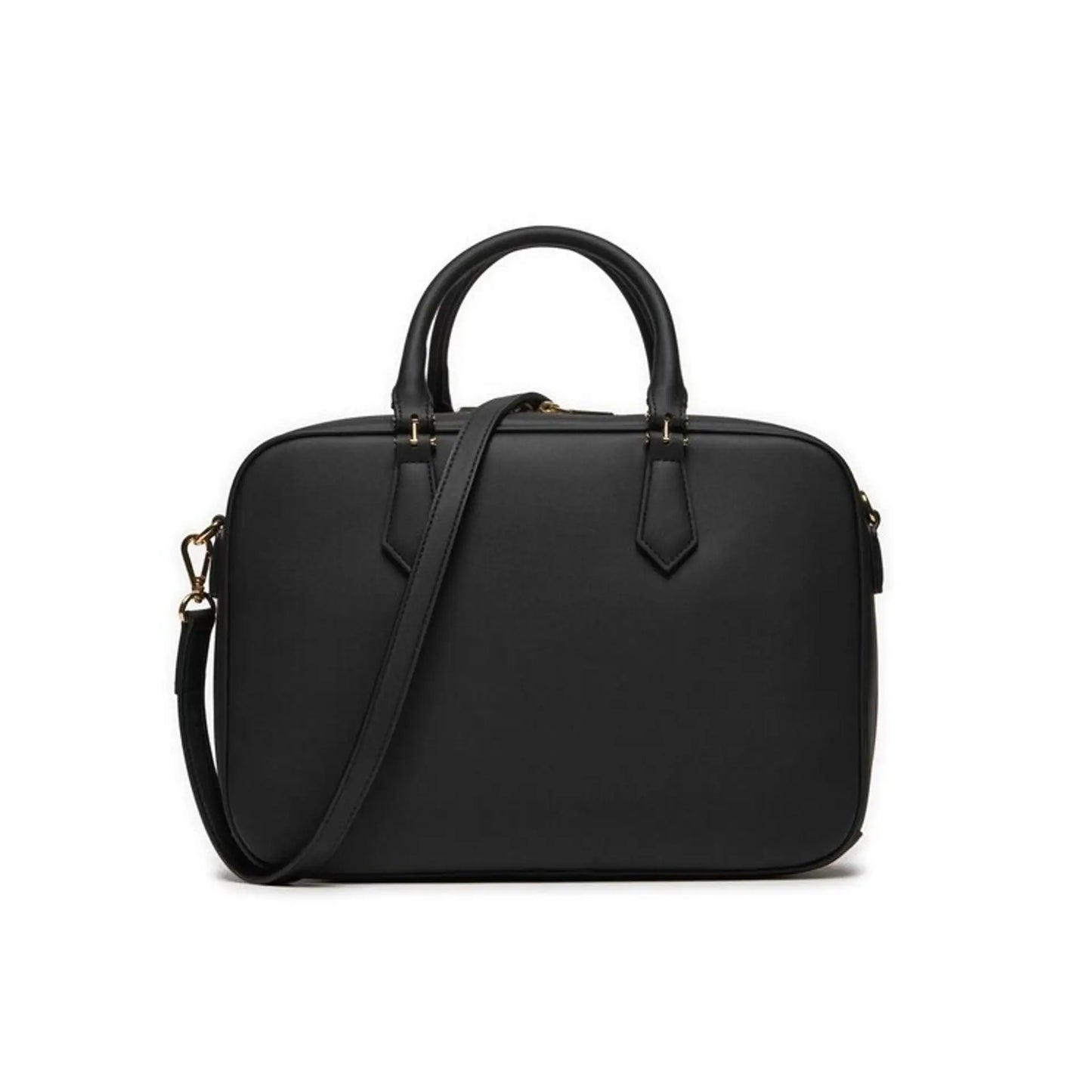 Black leather Love Moschino handbag with removable shoulder strap and top handles