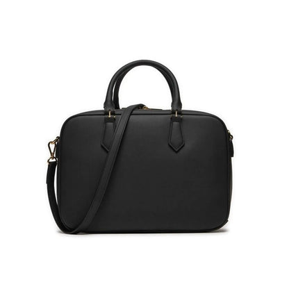 Black leather Love Moschino handbag with removable shoulder strap and top handles