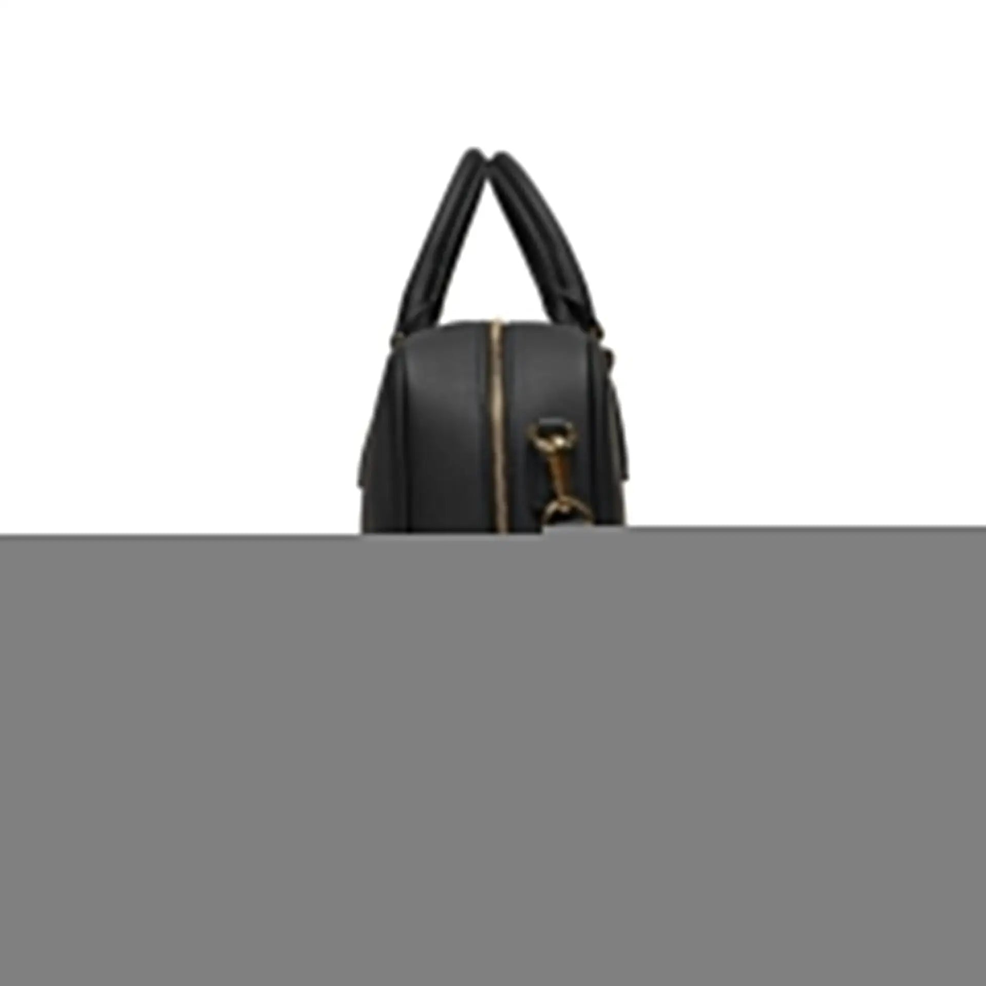 Black leather Love Moschino handbag with removable shoulder strap and gold-tone hardware
