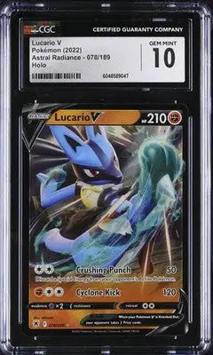 Lucario V #078/189 English CGC 10 2022 Pokemon Astral Radiance