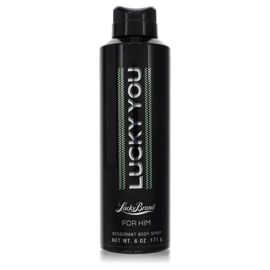 Black aerosol deodorant body spray for men Lucky You by Liz Claiborne 6 oz
