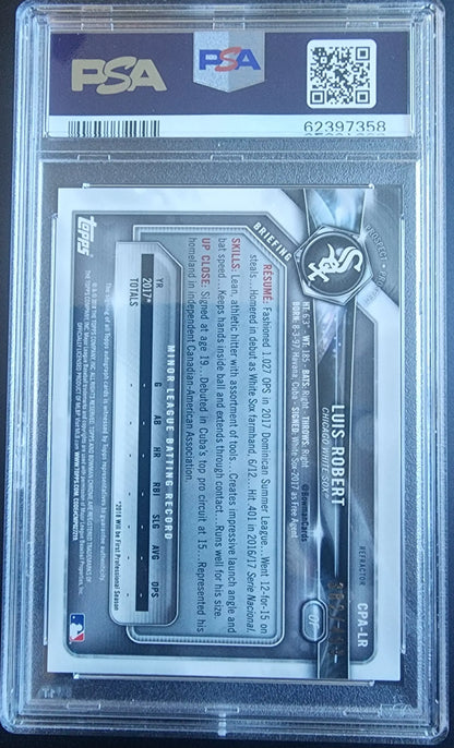 Luis Robert 2018 Bowman Chrome Refractor Auto #382/499 PSA 9 Mint in protective case