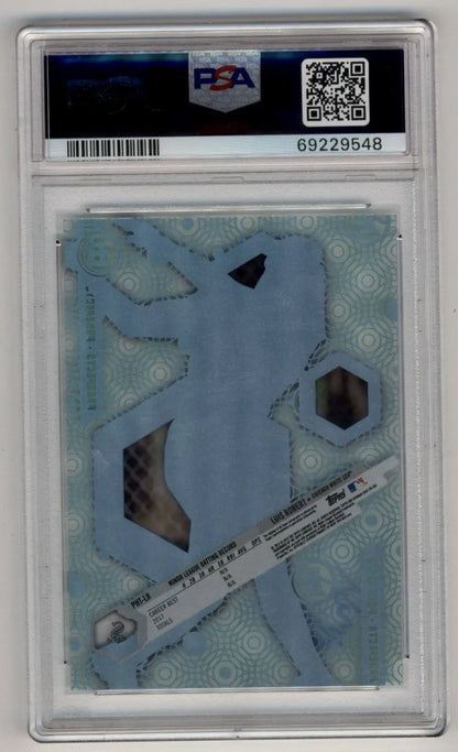 Graded Luis Robert Bowman High Tek Green Rainbow Auto card in clear plastic slab