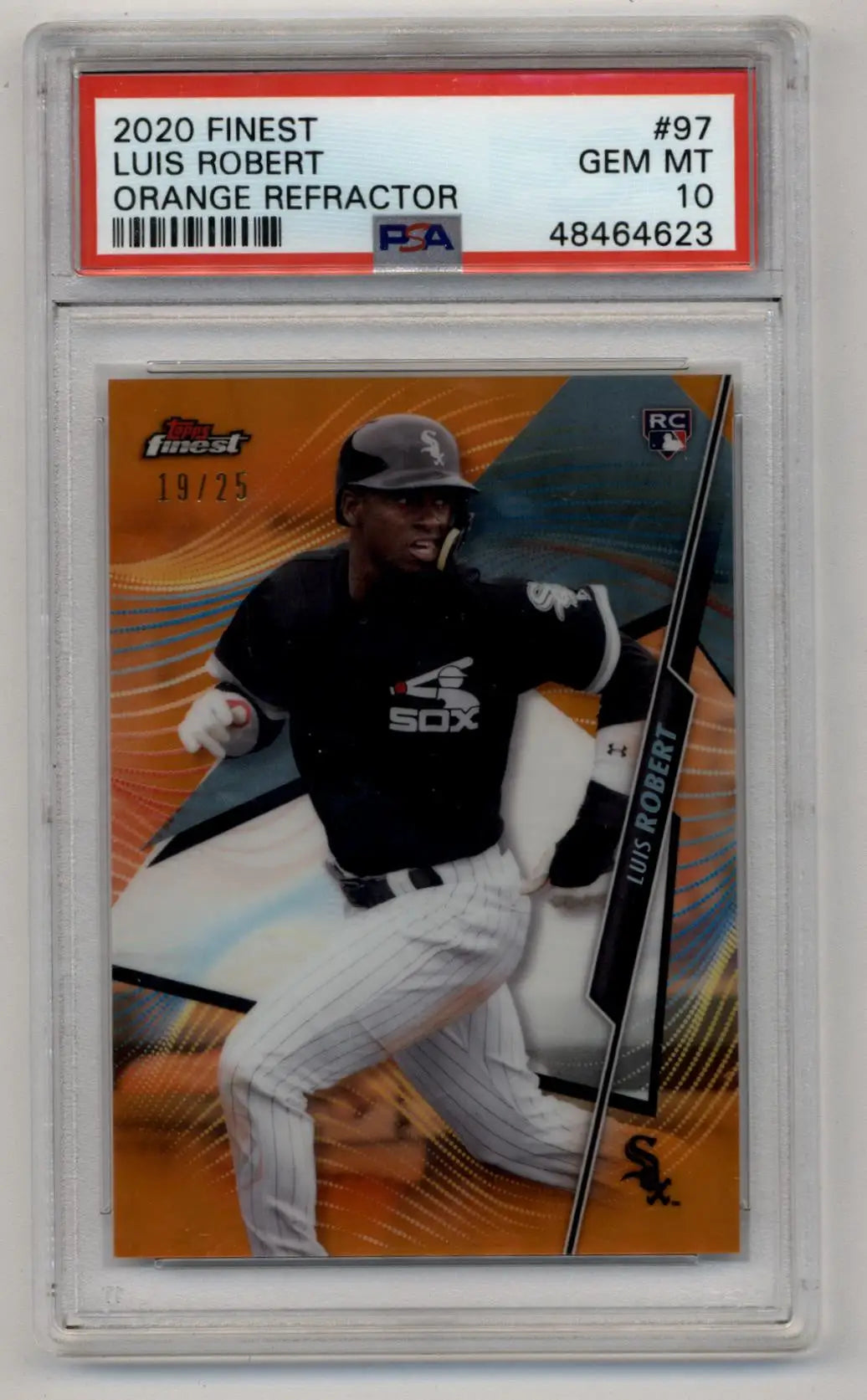 Luis Robert 2020 Finest #97 Orange Refractor 19/25 PSA 10 Gem Mint - Singles