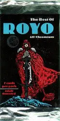 VHS tape cover for The Best of Royo featuring dark fantasy artwork and trading cards pack