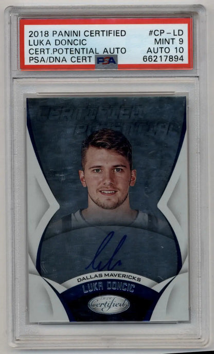 Luka Doncic 2018-19 Certified Potential Auto PSA 9 Mint Auto 10 - Singles