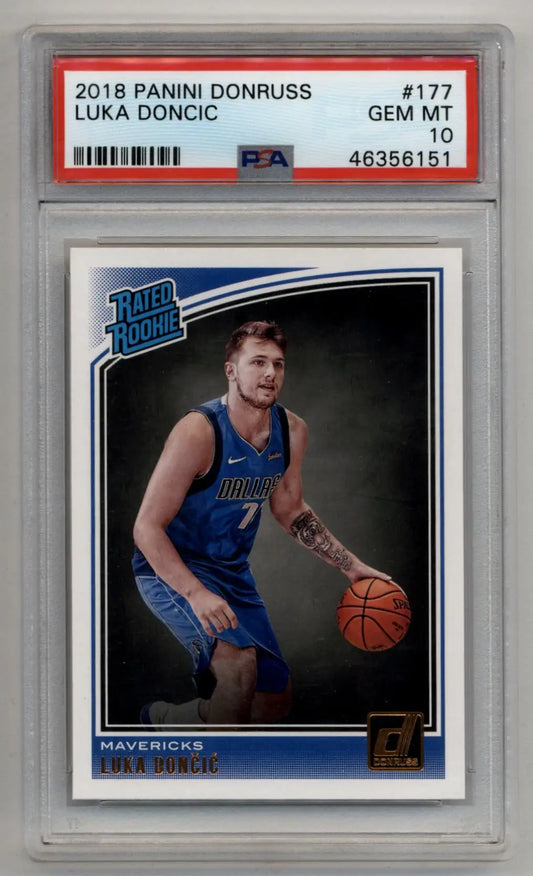 Luka Doncic 2018 Donruss Rookie Card GEM MT 10 in product Luka Doncic 2018-19 Donruss Rookie