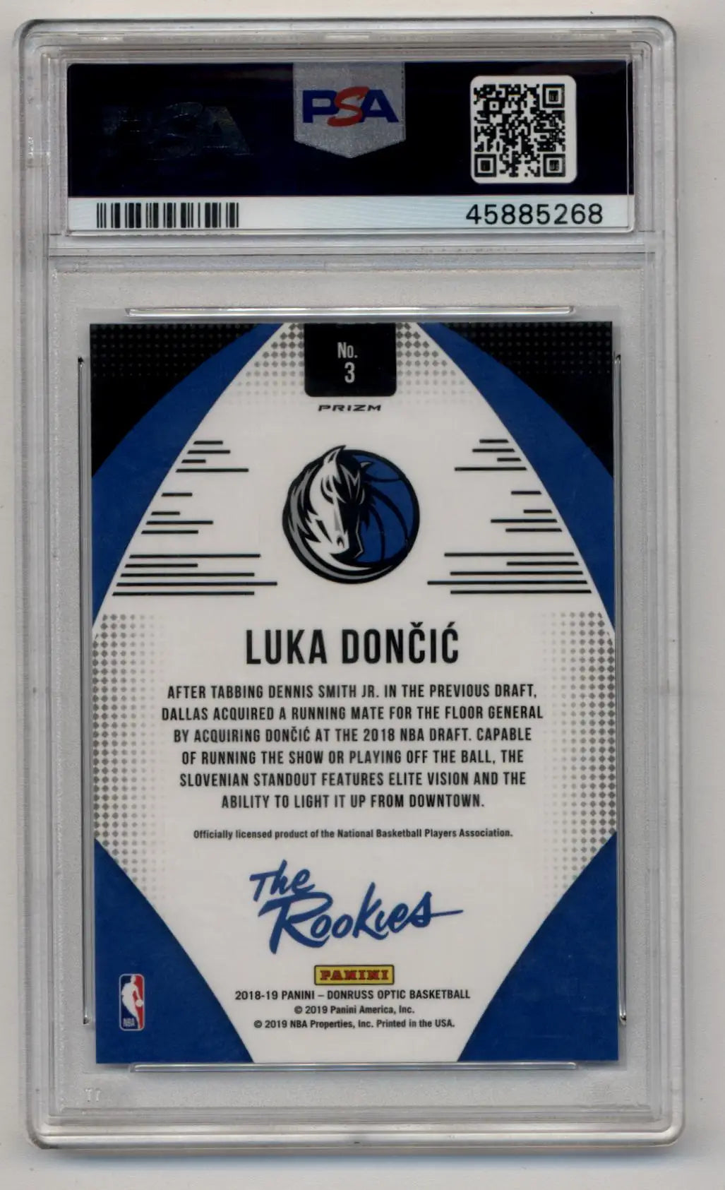 Luka Doncic The Rookies basketball card with fast break holo, PSA 10 Gem Mint