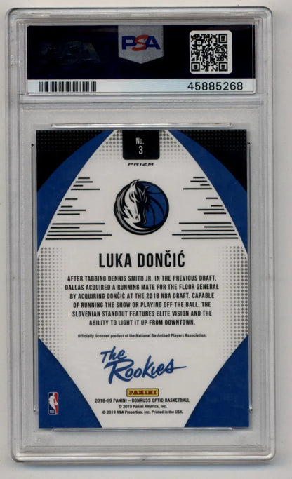 Luka Doncic The Rookies basketball card with fast break holo, PSA 10 Gem Mint