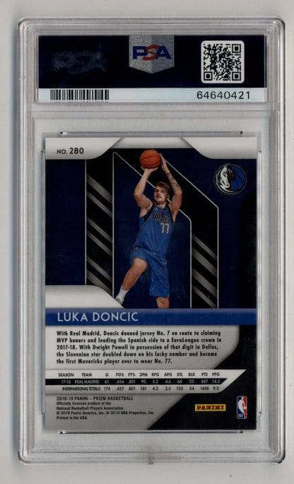 Graded NBA Luka Doncic Prizm Rookie basketball trading card Gem Mint PSA 10