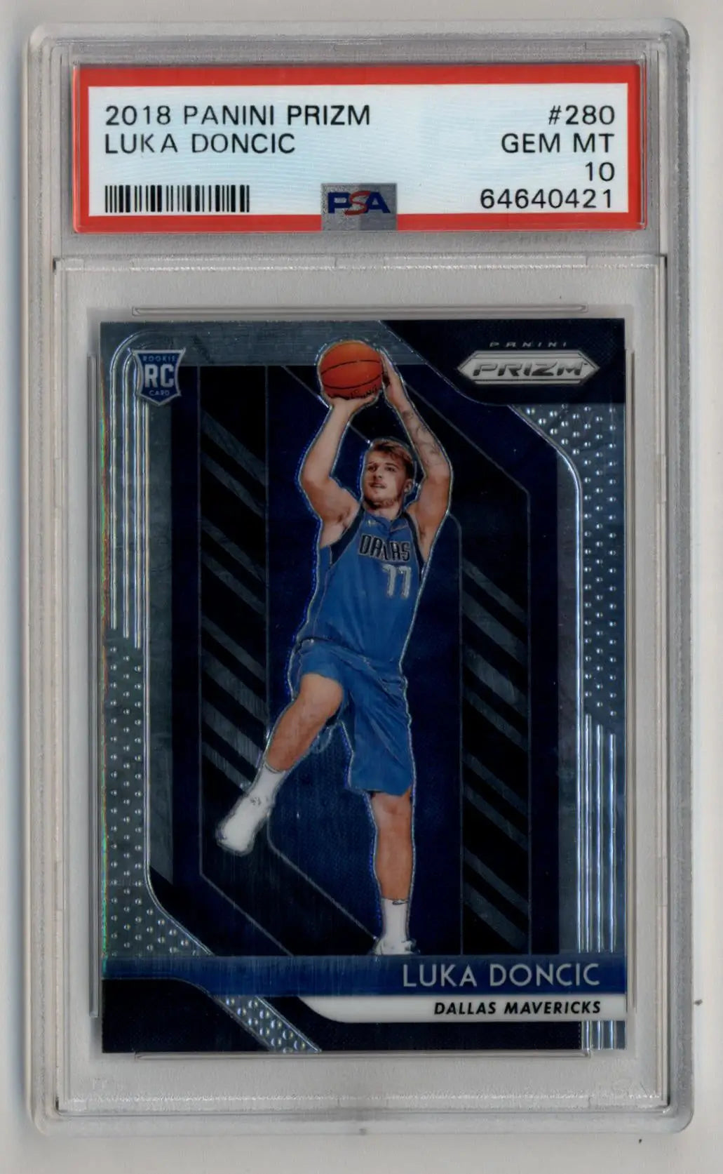 Luka Doncic 2018 Prizm Rookie Card PSA 10 Gem Mint featuring graded basketball card