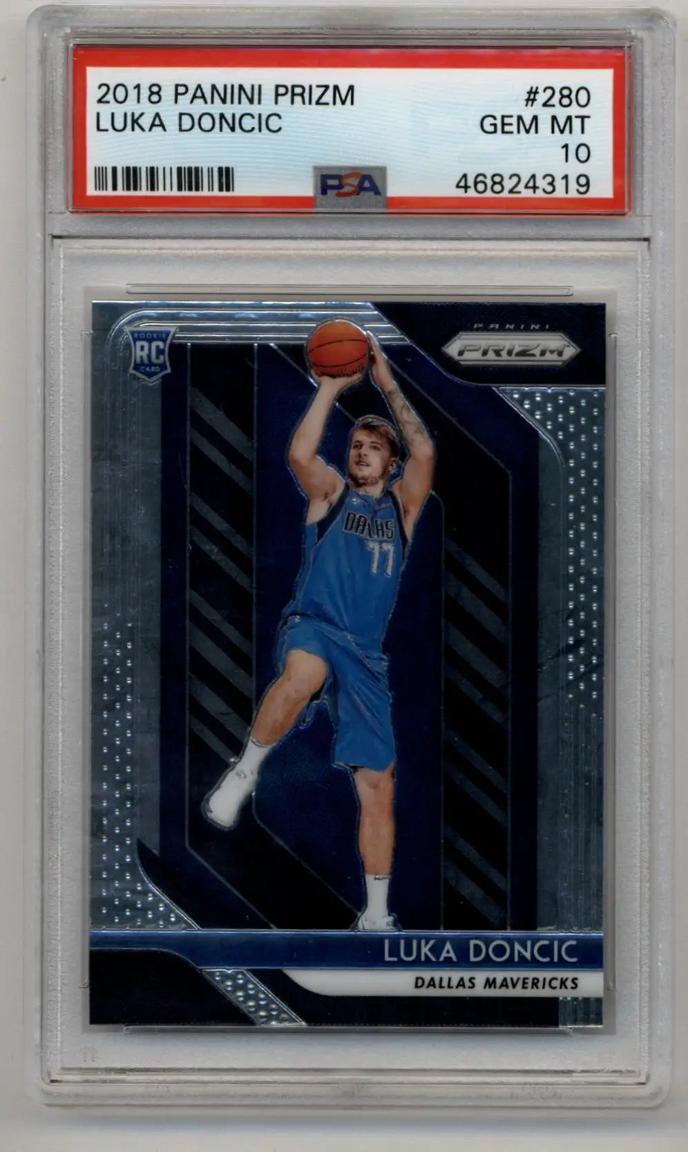 Luka Doncic 2018-19 Prizm Rookie Card PSA 10 Gem Mint featuring slabbed 2018 Panini Prizm