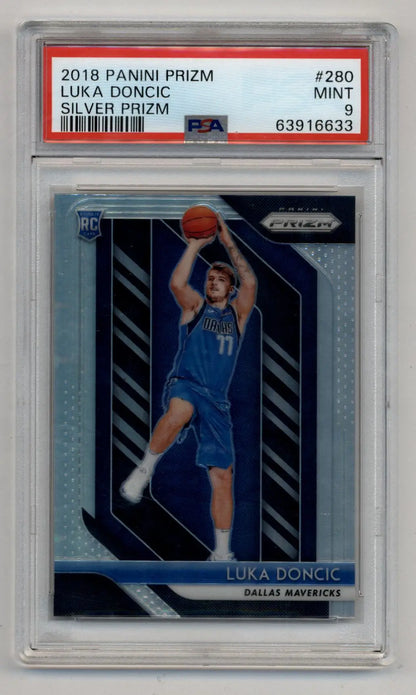 Luka Doncic 2018 Prizm Rookie Silver Card PSA 9 Gem Mint basketball collectible