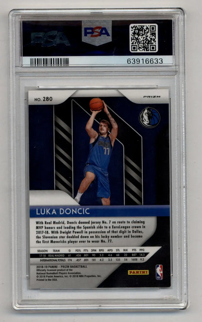 Graded Luka Doncic Prizm Rookie Silver PSA 9 basketball trading card