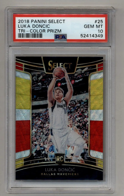 Luka Doncic 2018-19 Select Tri-Color Prizm rookie card Gem Mint PSA 10