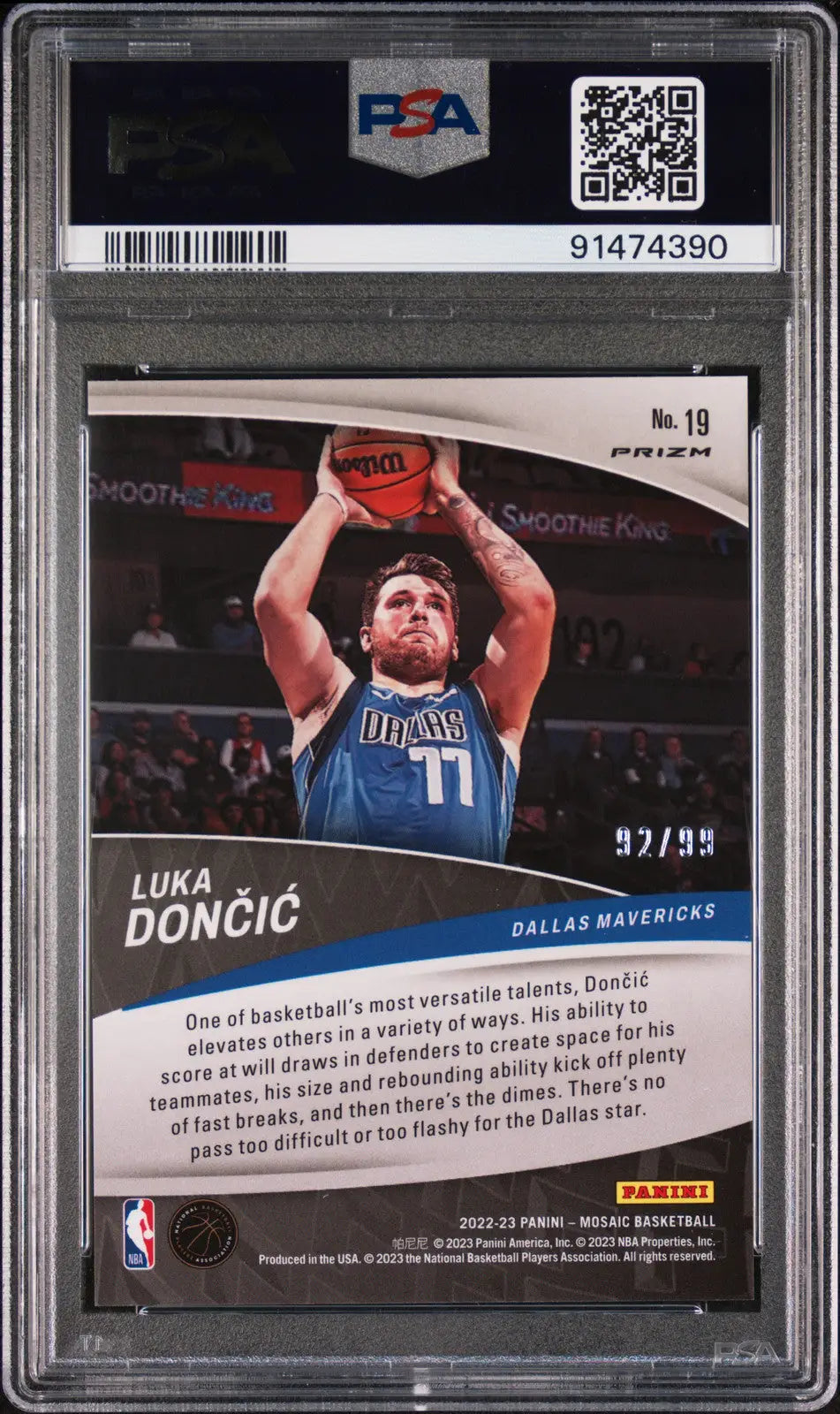 Graded Luka Doncic basketball card Panini Mosaic Elevate PSA 10 GEM Columbia Hobby