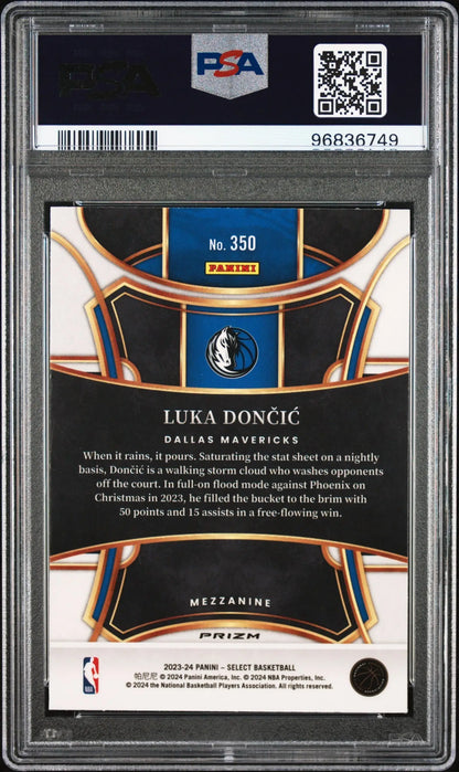 Luke Doncic 2023 Panini Select #350 Tiger Stripe PSA 6 Ex-Mint basketball card