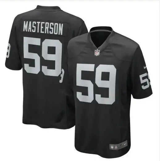 Black Luke Masterson Las Vegas Raiders Nike Game Jersey with number 59