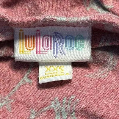 Pink textile crew neck dress with brand and size tags for Lularoe Simply Comfortable Casual style