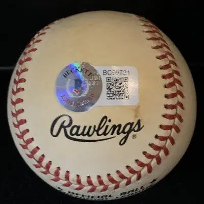 Autographed Rawlings baseball featuring Lyle Lovett signature and Beckett auto certification
