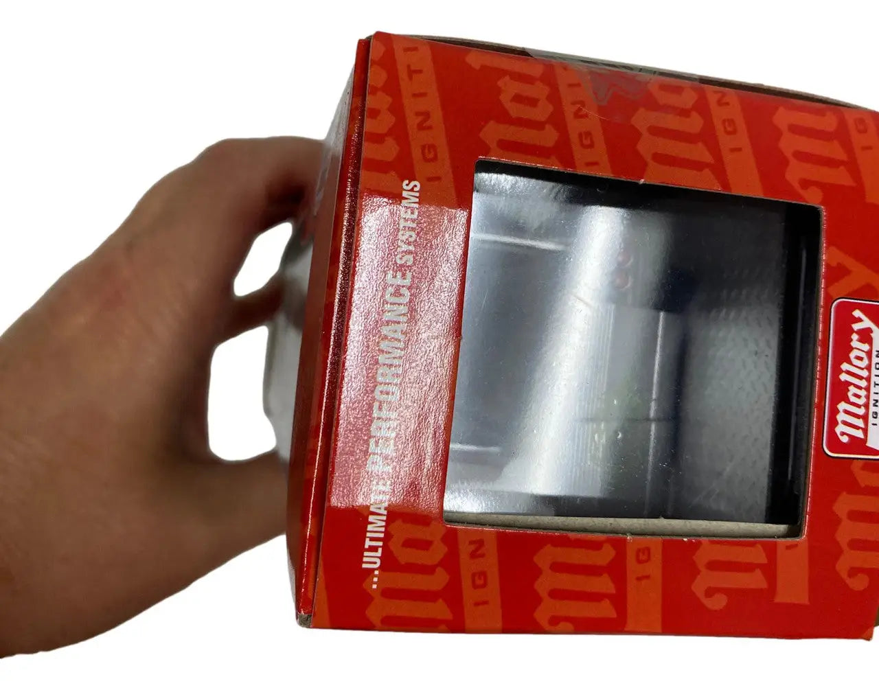 Red Milwaukee tool box with clear window panel for M2 Machines Auto Hauler Chevrolet C60 Truck