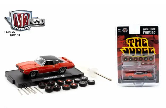 Two M2 Machines Auto-Wheels Release 13 1969 Pontiac GTO die-cast models, unassembled and boxed