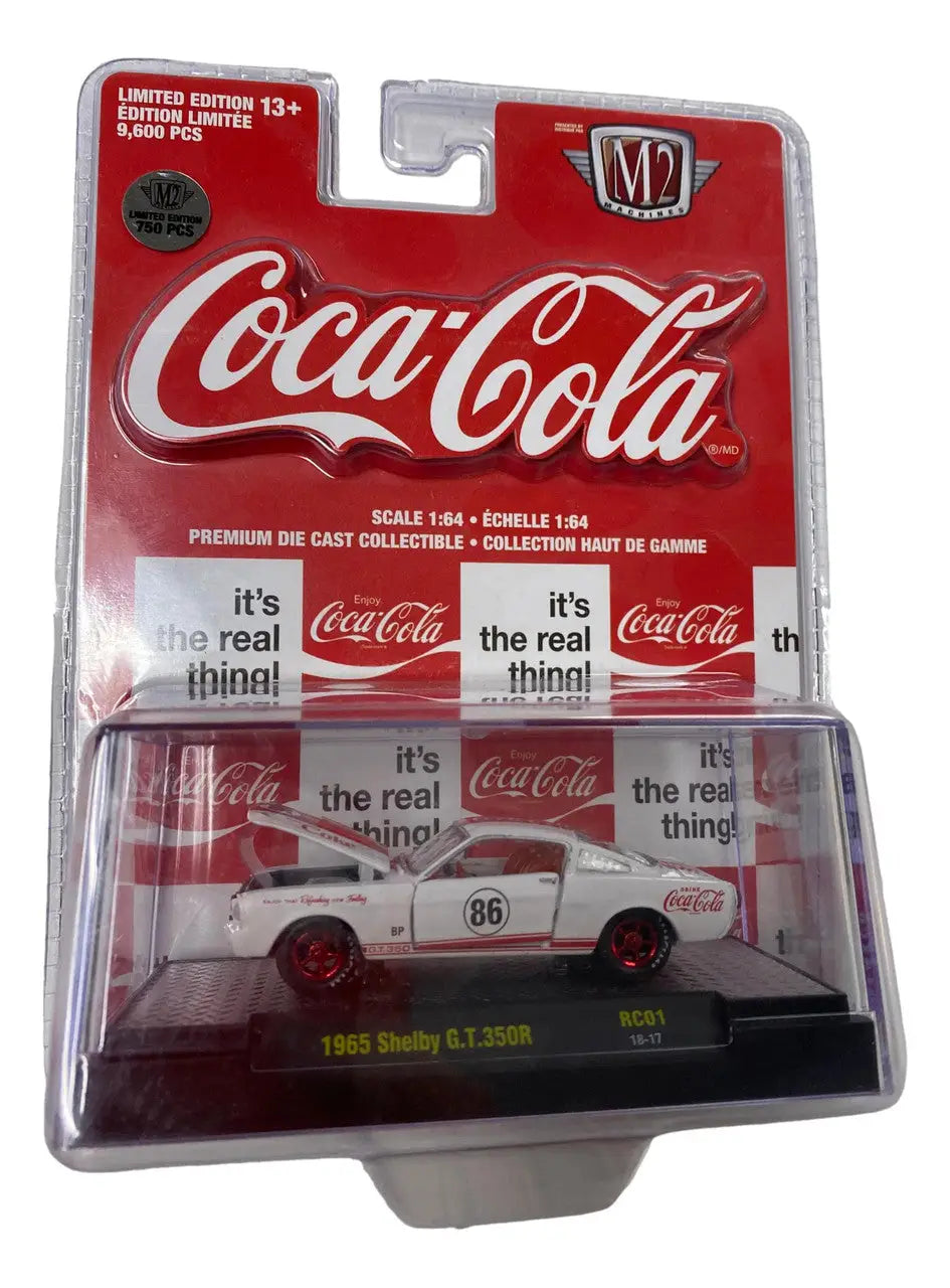 Die-cast model car 1965 Shelby GT350 Coca-Cola in packaging M2 Machines Release RC01 350R Chase