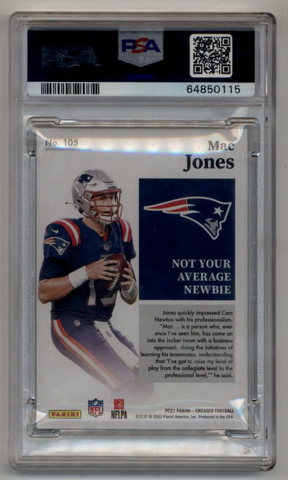 Mac Jones 2021 Encased Sapphire 01/25 PSA 9 Mint - Singles
