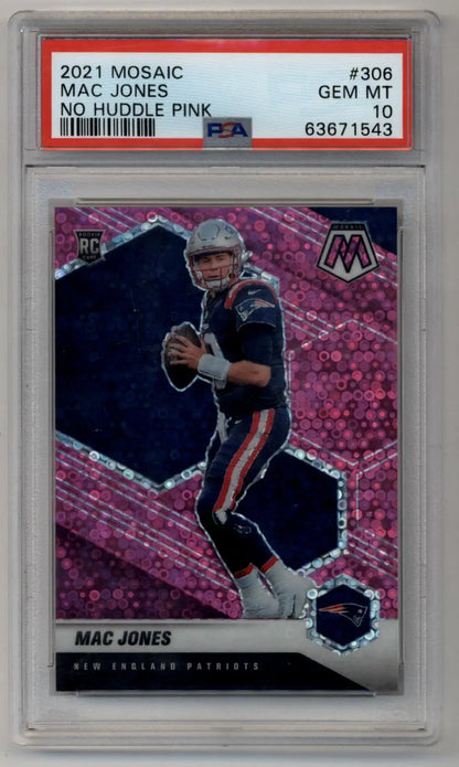 Mac Jones 2021 Mosaic No Huddle Pink #306 10/20 PSA 10 Gem Mint - Singles