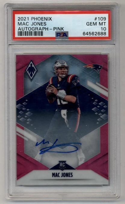 Mac Jones 2021 Phoenix Pink Auto 22/25 PSA 10 Gem Mint - Singles