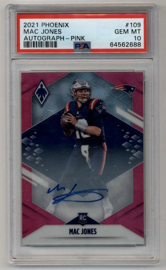 Mac Jones 2021 Phoenix Pink Auto 22/25 PSA 10 Gem Mint - Singles