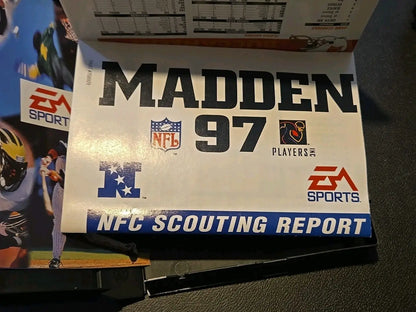 Madden NFL 97 Sega Genesis Complete CIB with NFC Scouting Report image display
