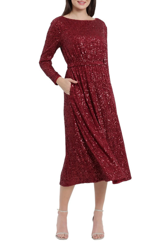 Maggy London Sequin Cherry Red Party Dress LAST ONE! Only Size 2/XS Petite Remaining Cocktail - 2 - Cocktail Dress