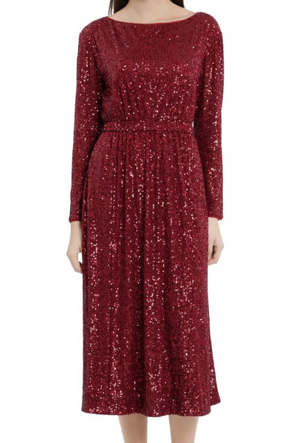 Maggy London Sequin Cherry Red Party Dress LAST ONE! Only Size 2/XS Petite Remaining Cocktail - 2 - Cocktail Dress
