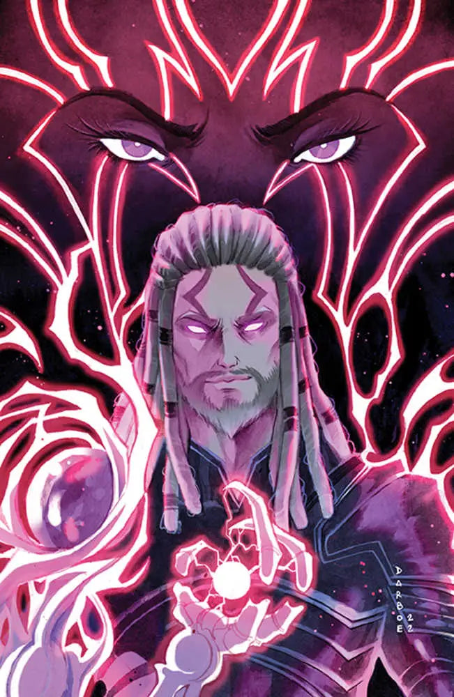 Stylized purple-skinned character with glowing eyes in Magic Hidden Planeswalker trading card