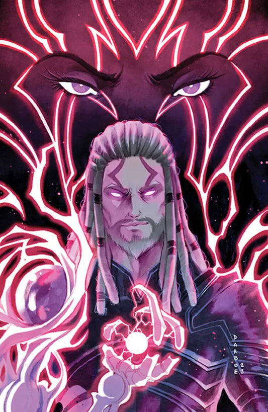 Stylized purple-skinned character with glowing eyes in Magic Hidden Planeswalker trading card