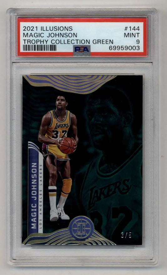 Illusions Trophy Collection Green Magic Johnson basketball card PSA 9 Mint