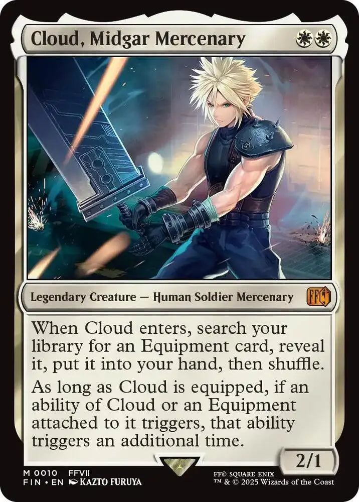 Magic MTG Cloud Midgar Mercenary [Final Fantasy] Near Mint - Card Game Card