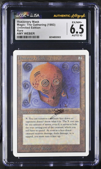 Graded MTG Illusionary Mask Unlimited Edition card autographed by Amy Weber CGC 6.5