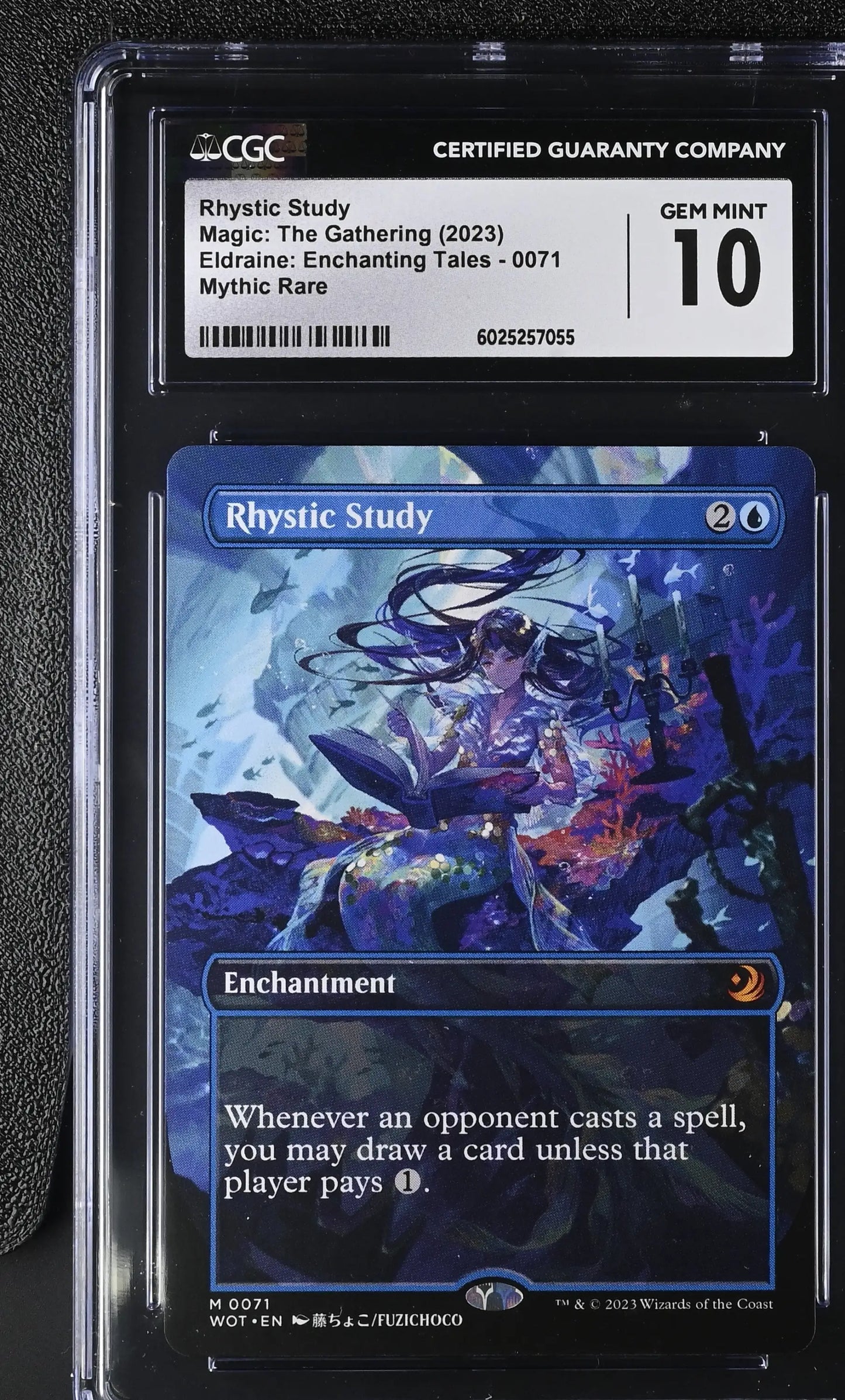 Graded Magic The Gathering Rhystic Study Anime Borderless Card CGC 10 Gem Mint