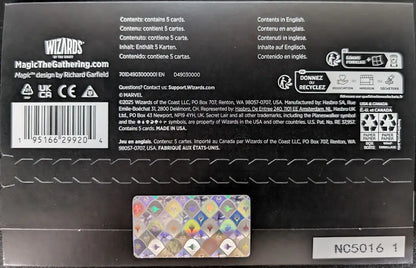 Magic MTG Secret Lair x Marvel Deadpool card pack back display for Magic MTG secret edition