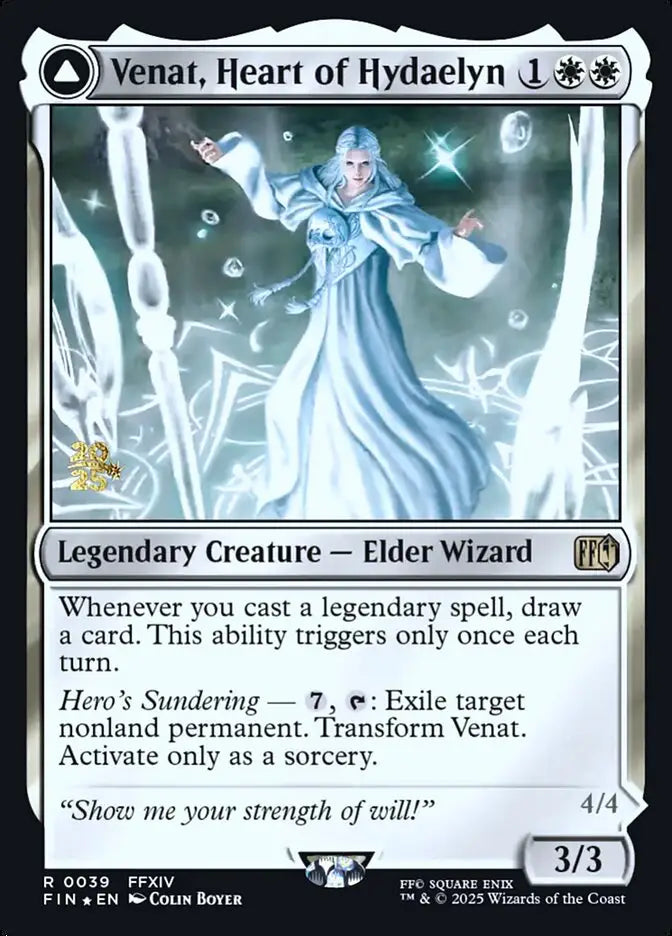 White Magic The Gathering card featuring female wizard for Final Fantasy promo collection