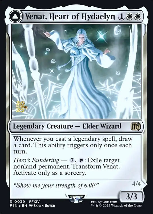 White Magic The Gathering card featuring female wizard for Final Fantasy promo collection