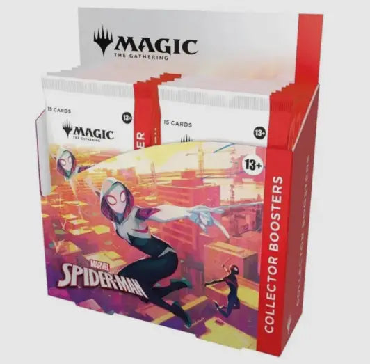Display box of Magic The Gathering Marvel’s Spider-Man Collector Boosters booster box