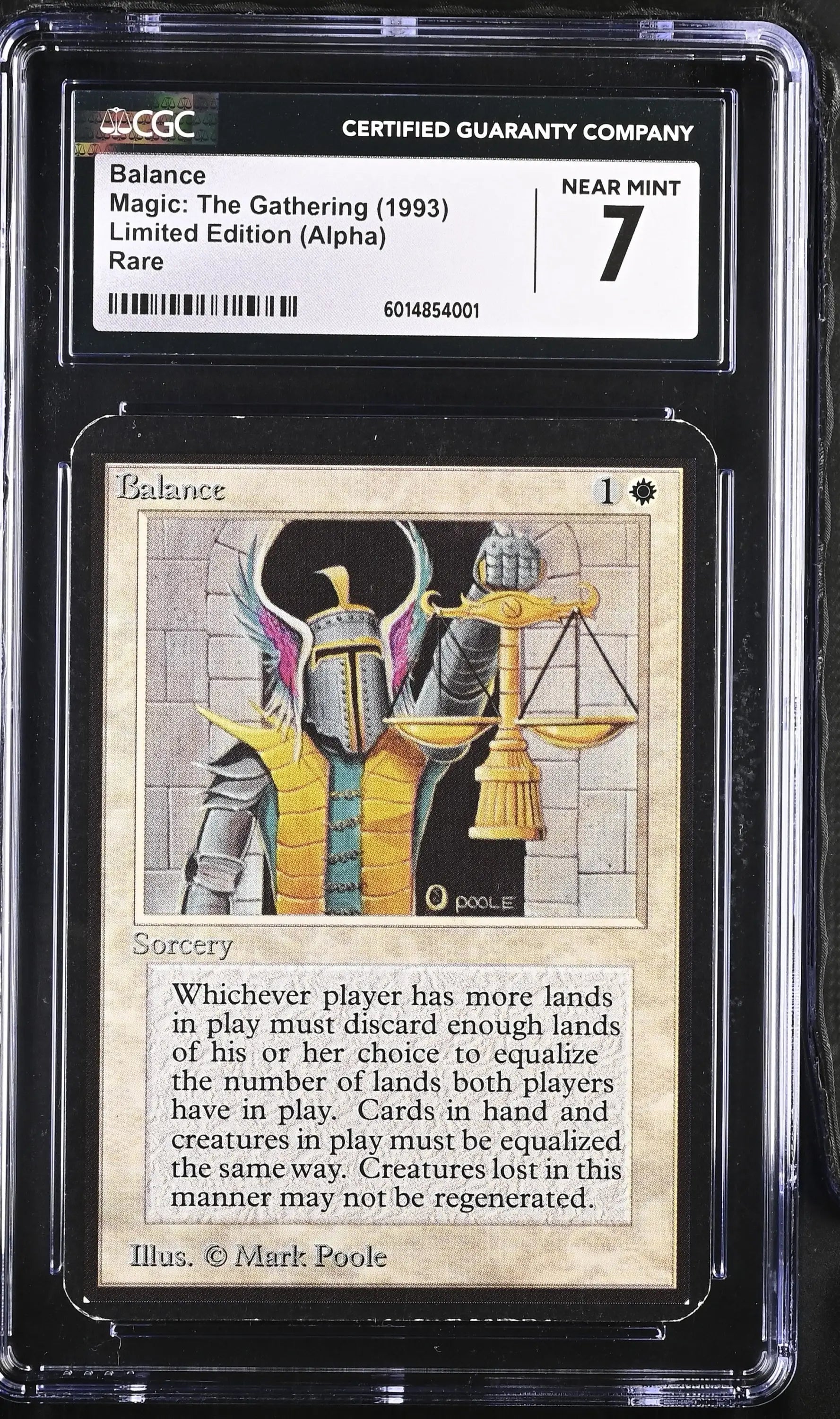 Graded Magic The Gathering MTG Balance Alpha Edition card in mint condition CGC 7 NM
