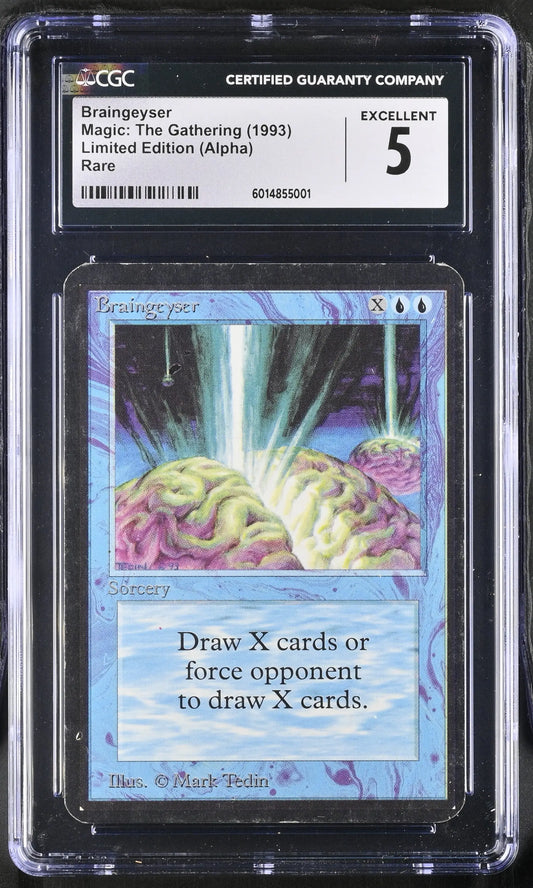 Graded Magic The Gathering Alpha Edition Braingeyser card in CGC 5 Excellent condition