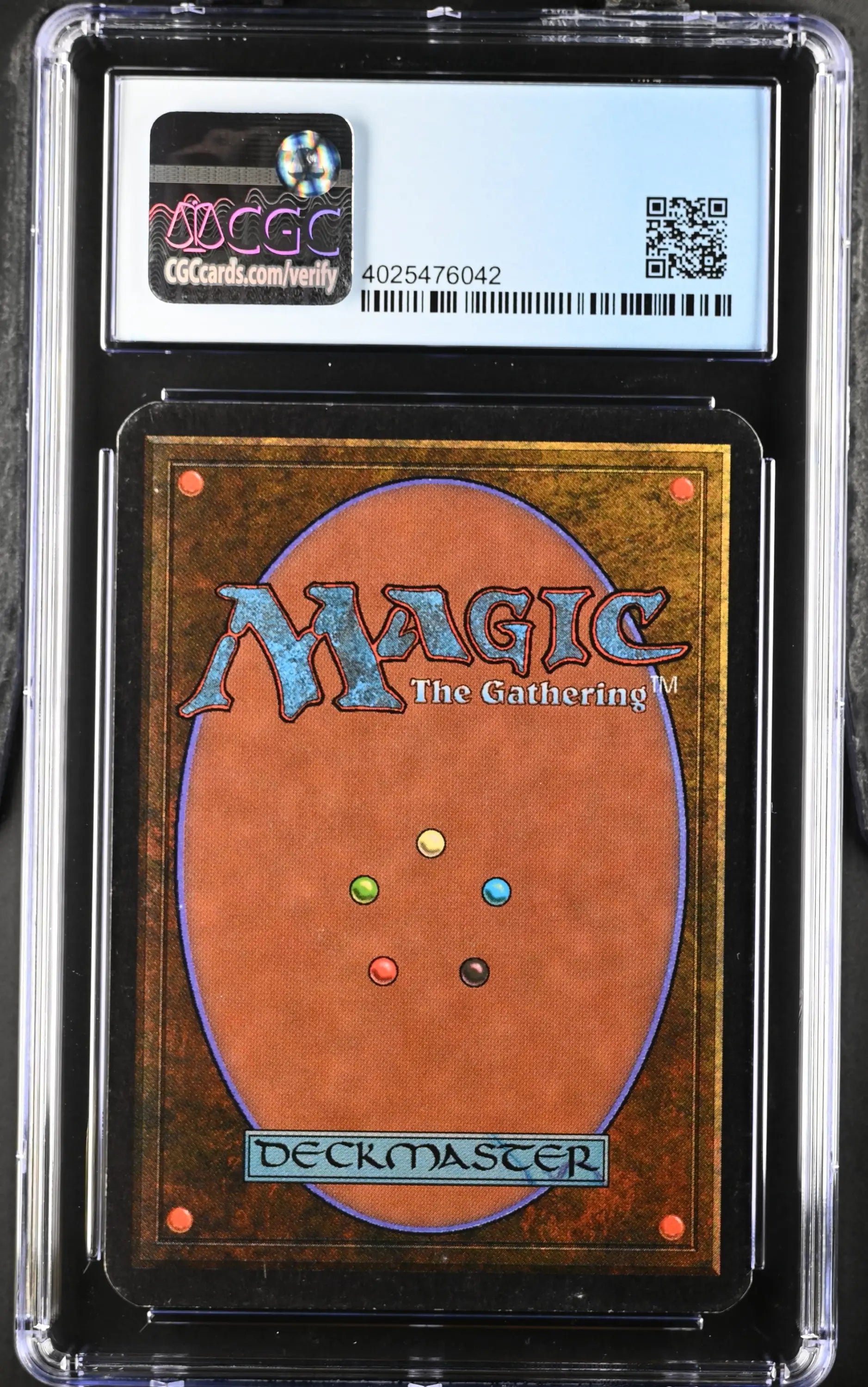 Graded CGC 7.5 Magic: The Gathering Alpha Edition card in protective case for trading cards