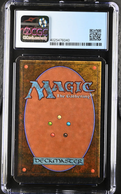 Graded CGC 7 Magic: The Gathering Alpha Edition card back in protective case