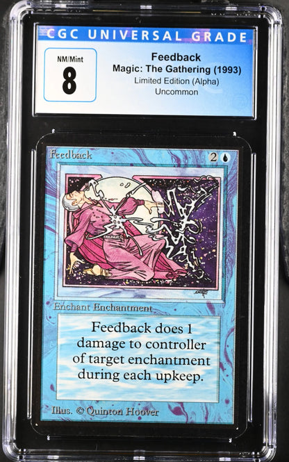 Graded Feedback Magic: The Gathering Alpha Edition card CGC 8 NM/Mint trading card image