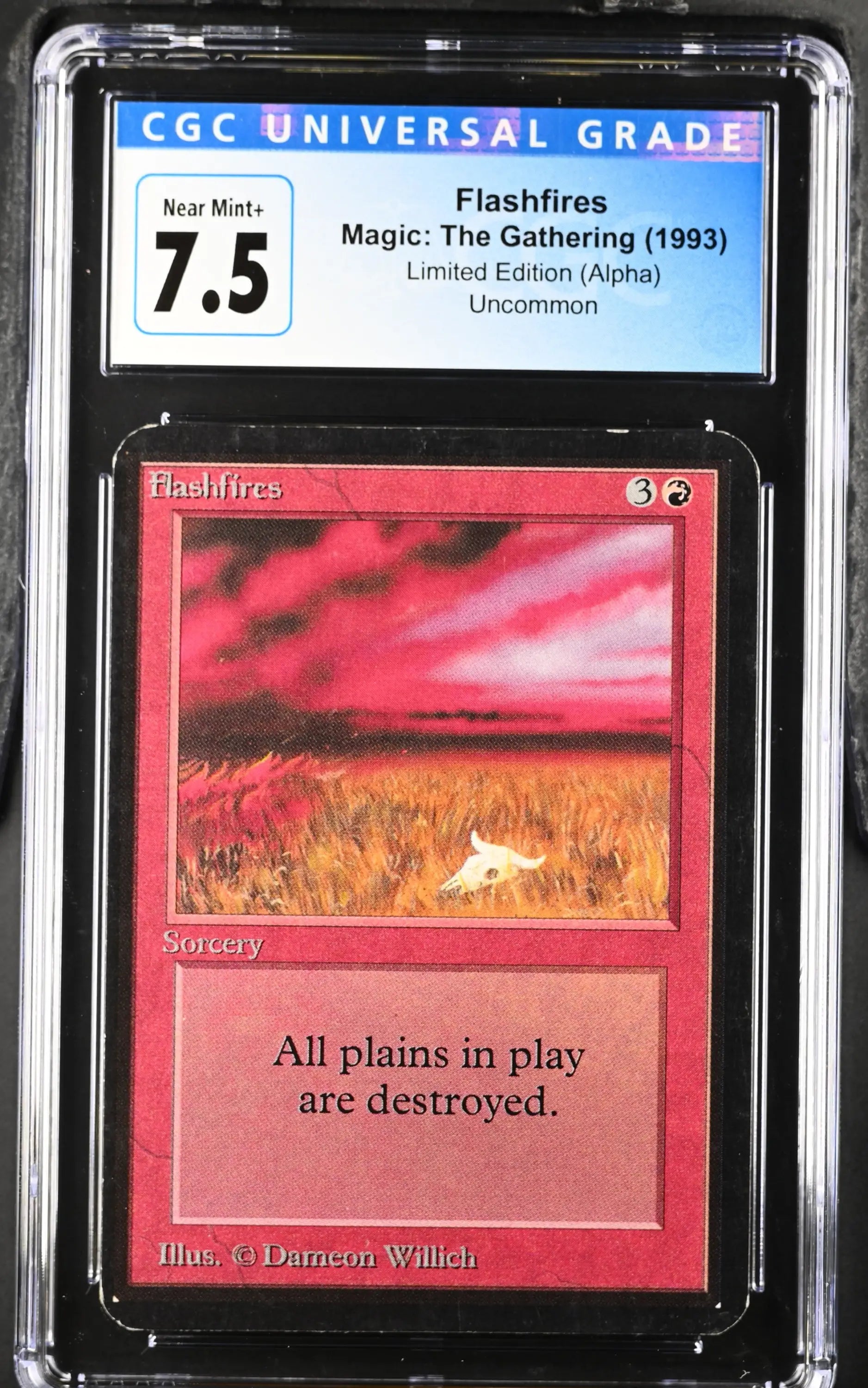 Graded Magic: The Gathering Alpha Edition Flashfires trading card in Near Mint+ condition